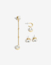 Aros Sets Strass Set De Aros - Dorado Oro Amarillo