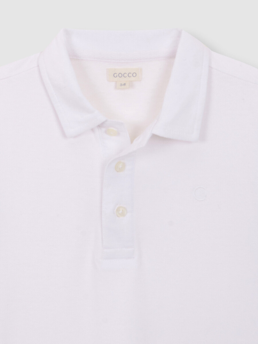 Polo Detalles Contraste Blanco