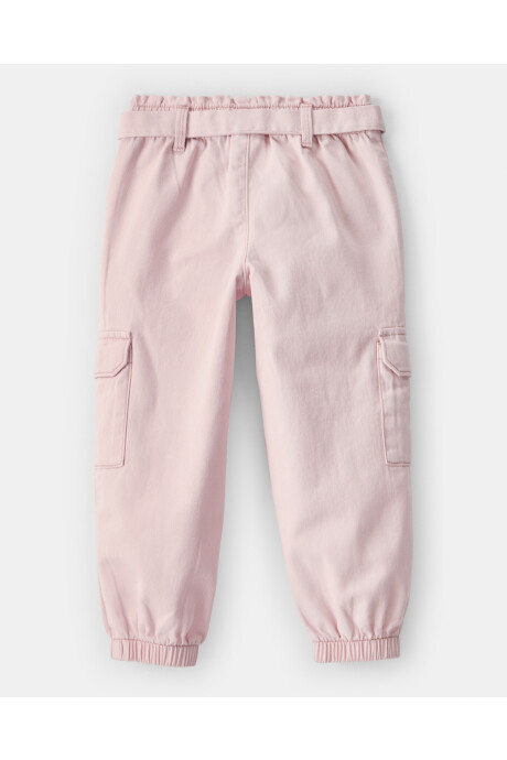 Pantalón cargo de algodón, rosado Sin color