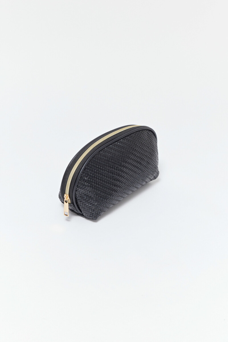 Necessaire Tejido Oval Negro