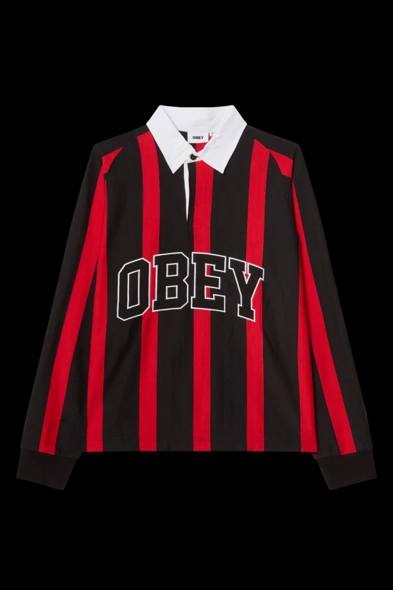 LANDON STRIPE POLO LS Negro