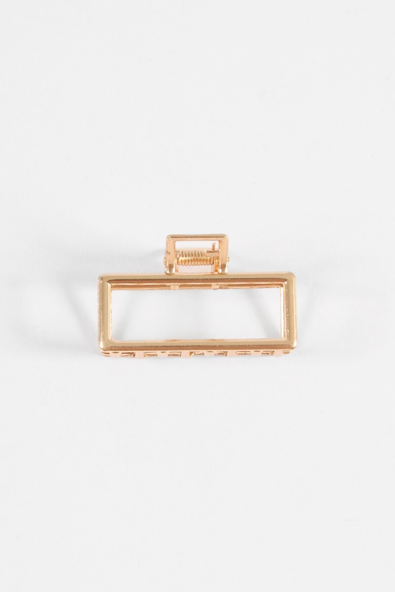 Broche rectangular metálico chico dorado