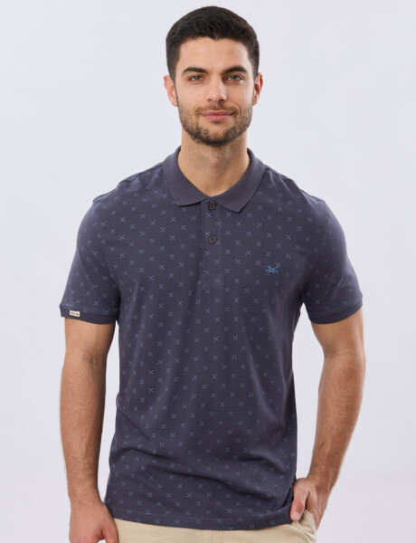 REMERA POLO ESTAMPADA JERSEY Azul