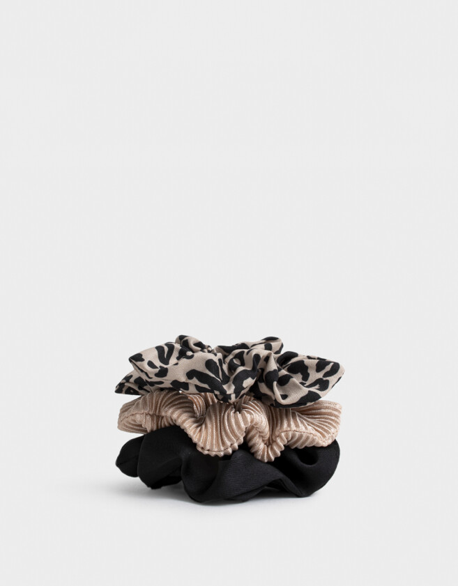 Skunzies Set por 3 Set De Scrunchies Satén - Combinacion Tricolor