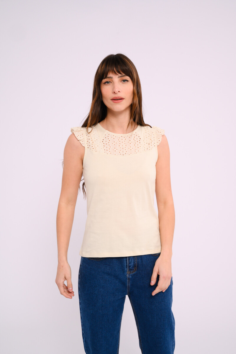 Blusa con calado Blanco