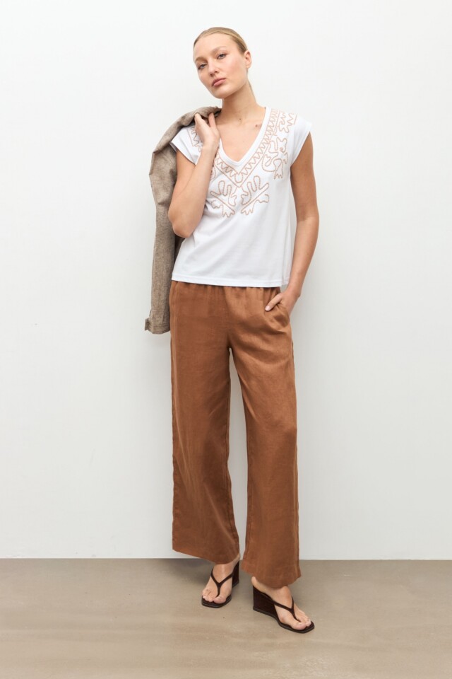 Remera puff print blanco