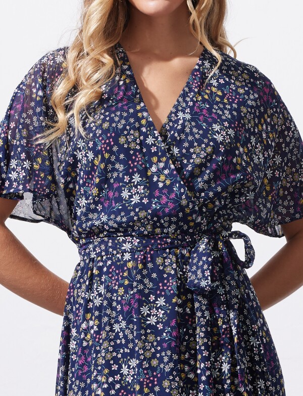 Vestido Maxi Flores AZUL/MULTI