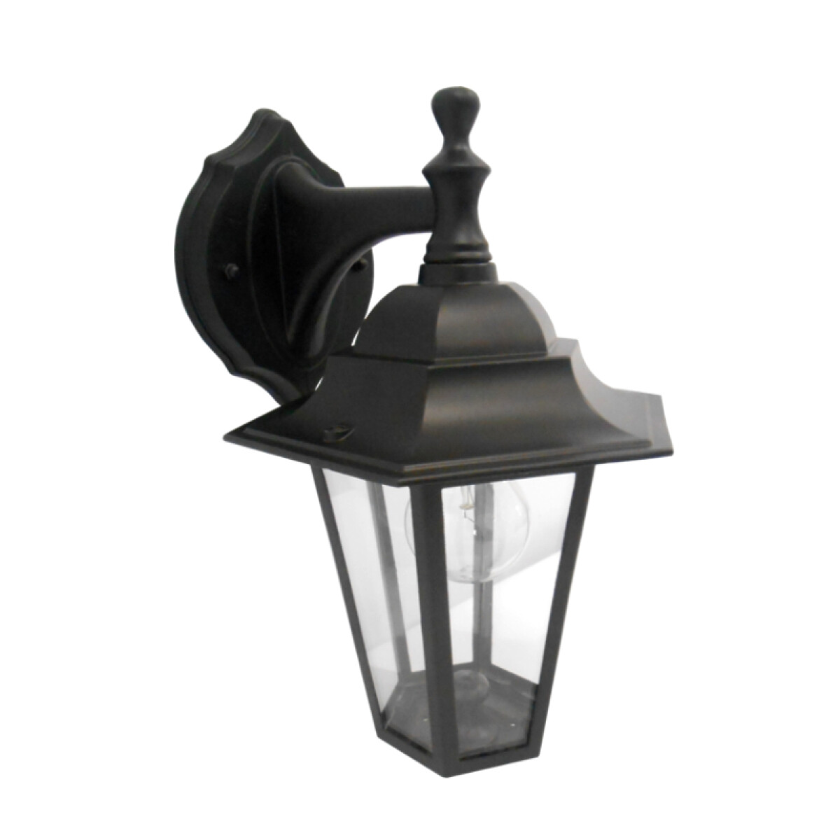 Farol colonial negro de 6 caras sur 1xE27 60W IP44 - AI0194 