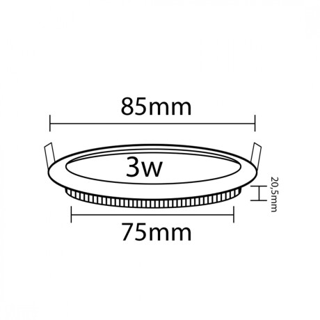 Panel LED 3W, de embutir, empotrar redondo BLANCO Frío 6500K