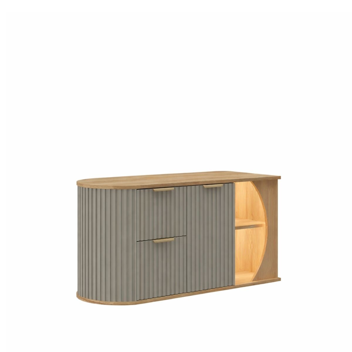 Mueble De Baño Suspendido Tereza Cristina 100 Cm Catedral/avellana Sin Bacha 