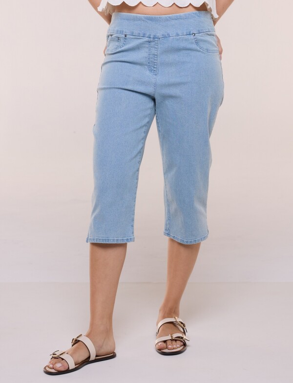 Capri Denim Pretina Ancha JEAN CLARO