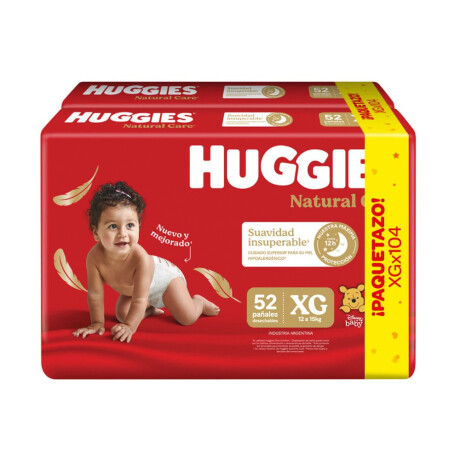Pañales Huggies Natural Care XG X 104 Pañales Huggies Natural Care XG X 104