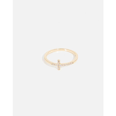 Anillo Con Cruz Dorado