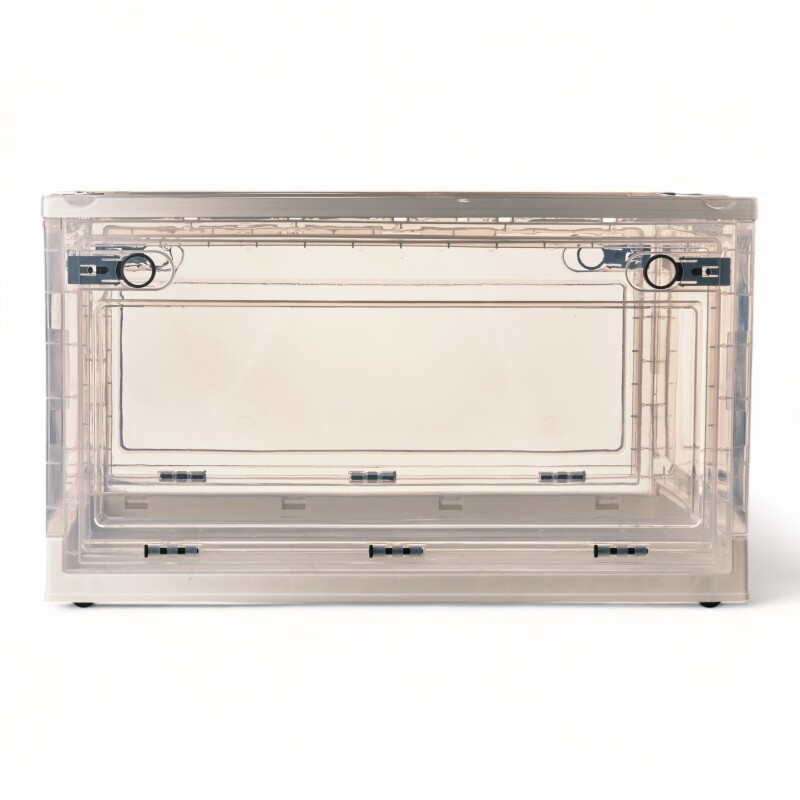 Caja Organizadora Plegable Apilable Plástico Transparente Xl Sin Color