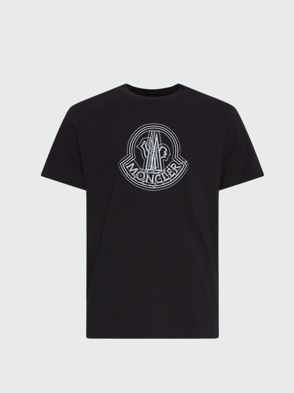 Moncler - Remera de algodón con logo Negro