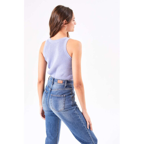 Top Metalizado Celeste
