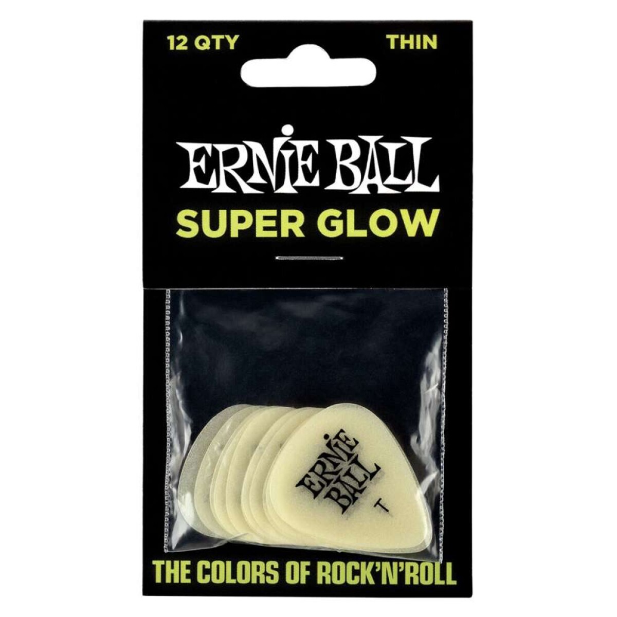 Pack Pua Guitarra Ernie Ball Super Glow - 12pcs 