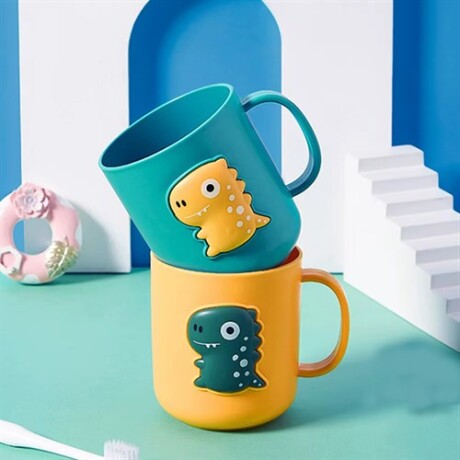 Vaso taza escolar dinosaurio Amarillo