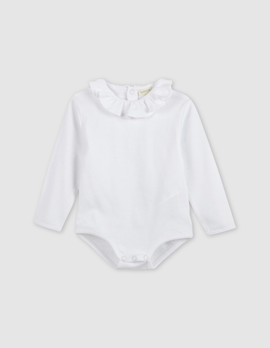 Polo Body Con Cuello Volante - Blanco 