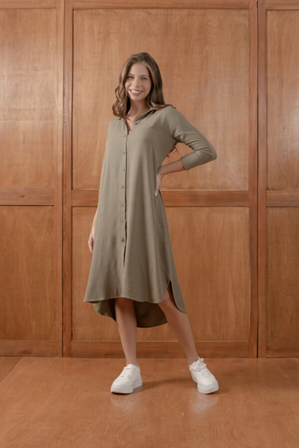 Vestido Camisero. Verde.