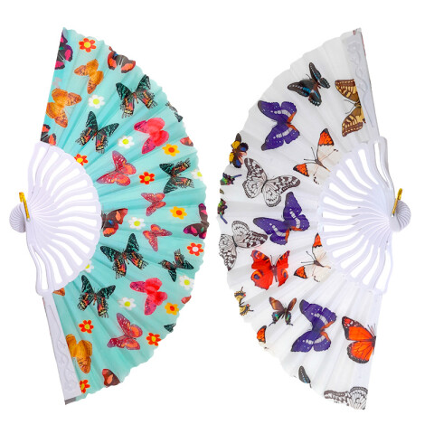 Abanicos estampados de mariposas Abanicos Estampados De Mariposas
