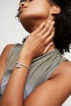 PULSERA DE BOLAS BAÑADAS EN PLATA DE LEY CON CRISTAL NEGRO Pulsera