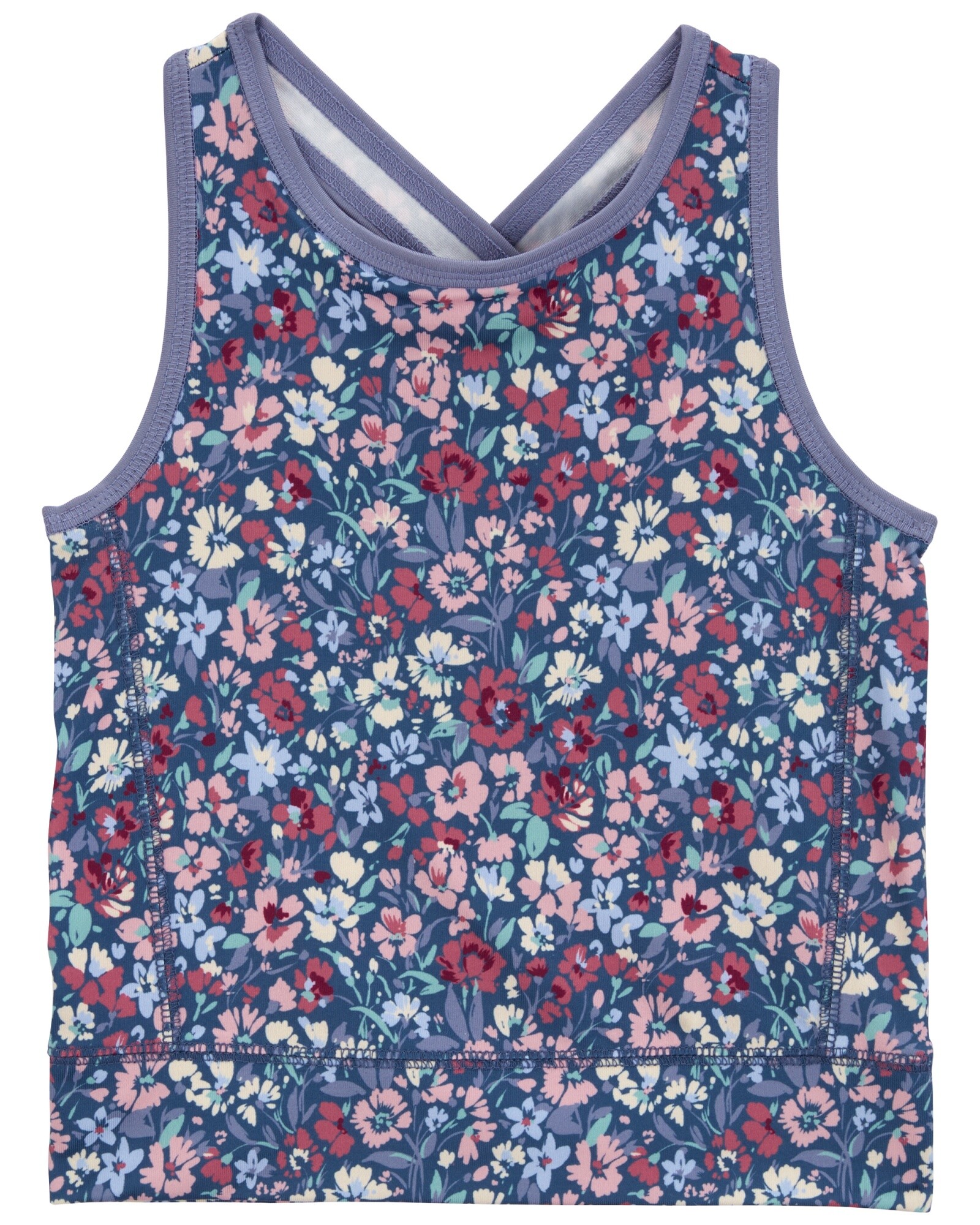 Musculosa deportiva, diseño floral Sin color