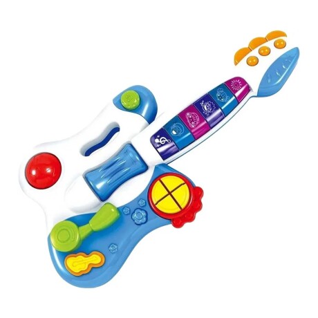 Guitarra Musical Eléctrica Luz Sonido Juegos Bebés Huanger Celeste