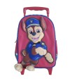Mochila Infantil Paw Patrol 3d Con Carro 30 Cm Rojo