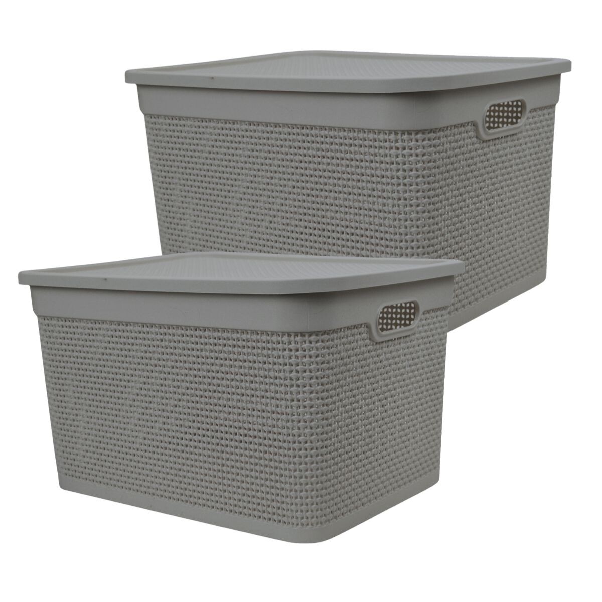 Set x2 Caja simil ratán 40 lts - CAPPUCCINO 