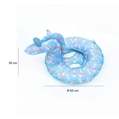 Flotador Infantil Asiento Inflable p/Piscina Recubierto Mesh Celeste
