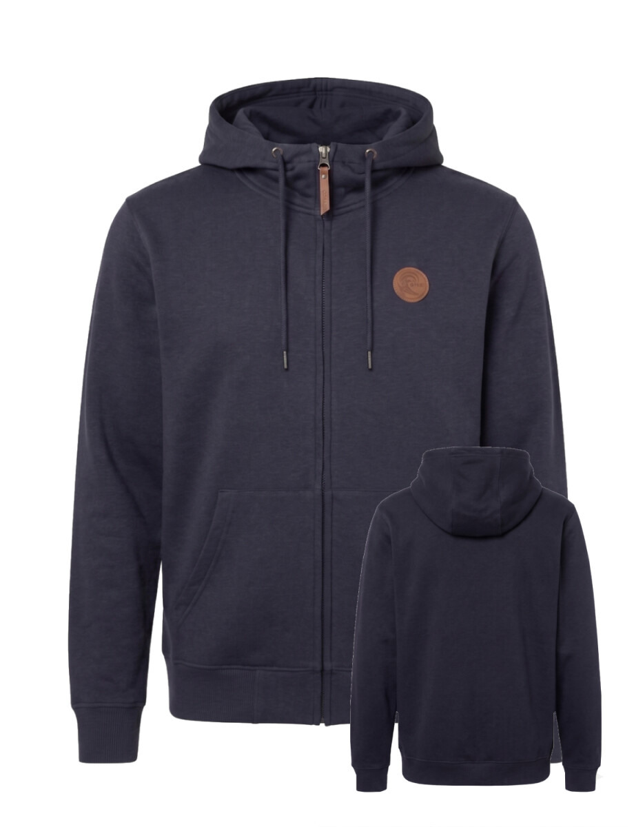 Campera O'Neill Full Zip Leather Patch - Azul 