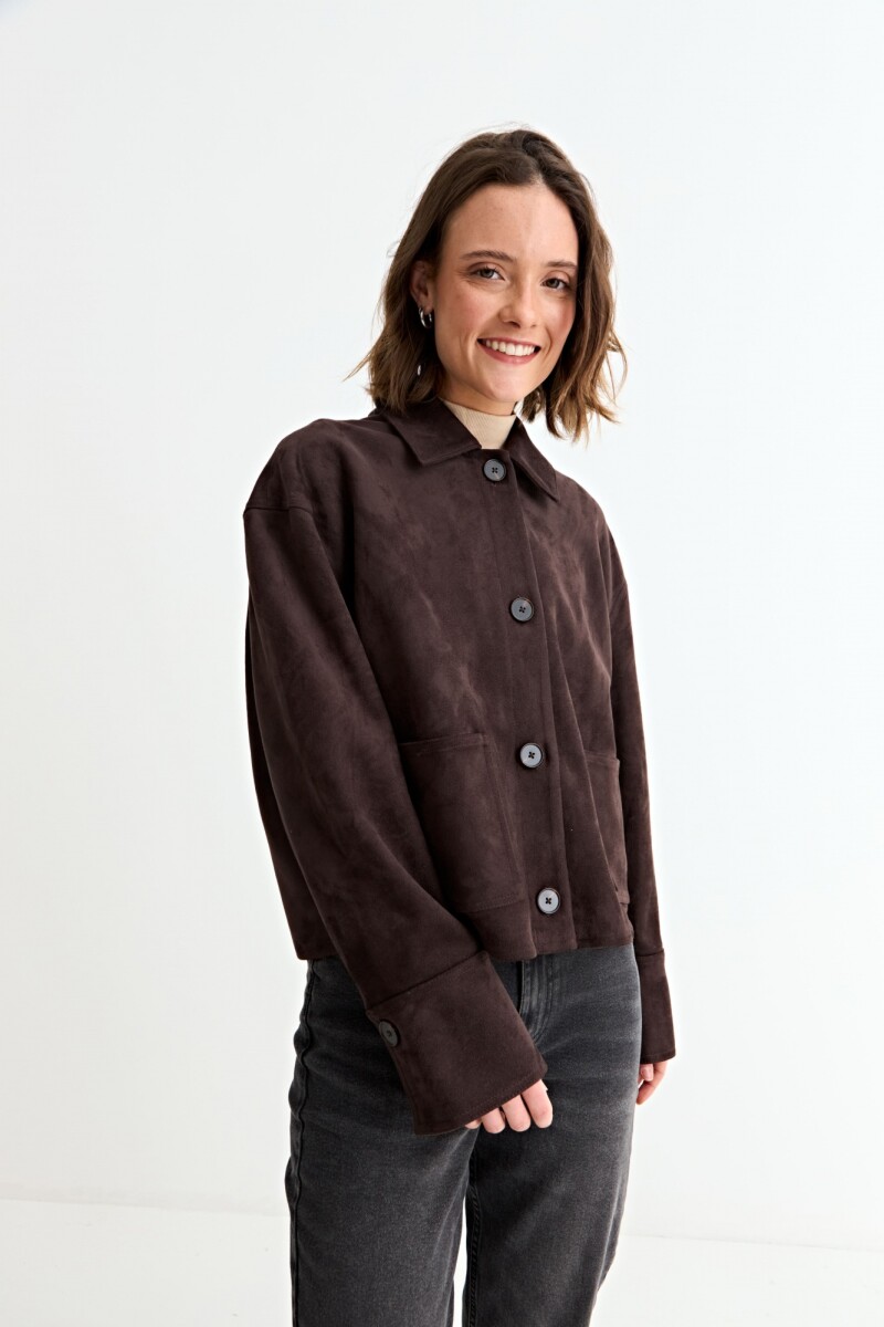 Chaqueta en gamuza - Marron 