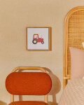 Cuadro Pecky de tractor rojo 20 x 20 cm Cuadro Pecky de tractor rojo 20 x 20 cm