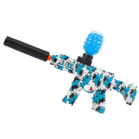 Pistola Hidrogel Ametralladora Lentes Municiones Recargable Color Azul