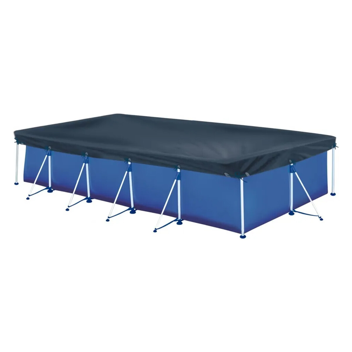Cobertor P/Piscina Rectangular 7600L 4,72x2,36m de PVC Mor - Azul 