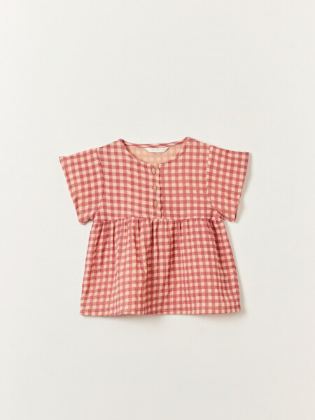 Camisa estampado cuadros Rojo