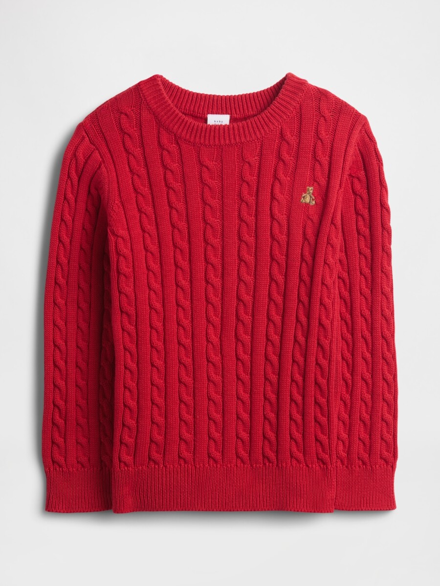 Buzo De Algodón Cable Toddler Niño - Modern Red 