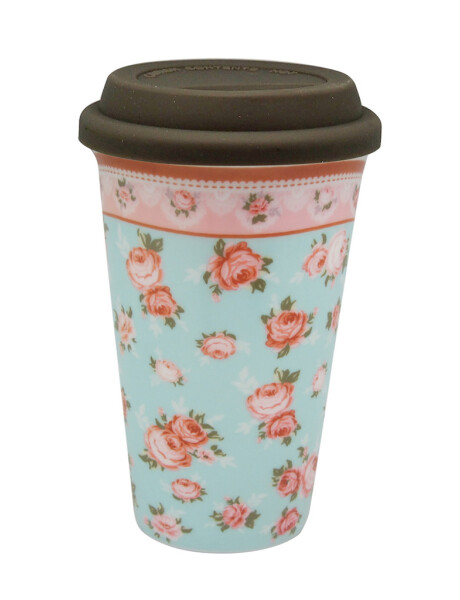 VASO TERMICO 300ML PORC./TAPA SILICONA PINK ROSES VASO TERMICO 300ML PORC./TAPA SILICONA PINK ROSES