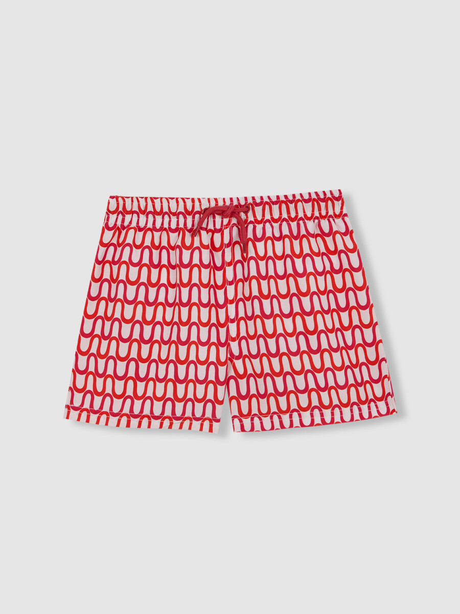Bañador Estampado Ondas Blanco