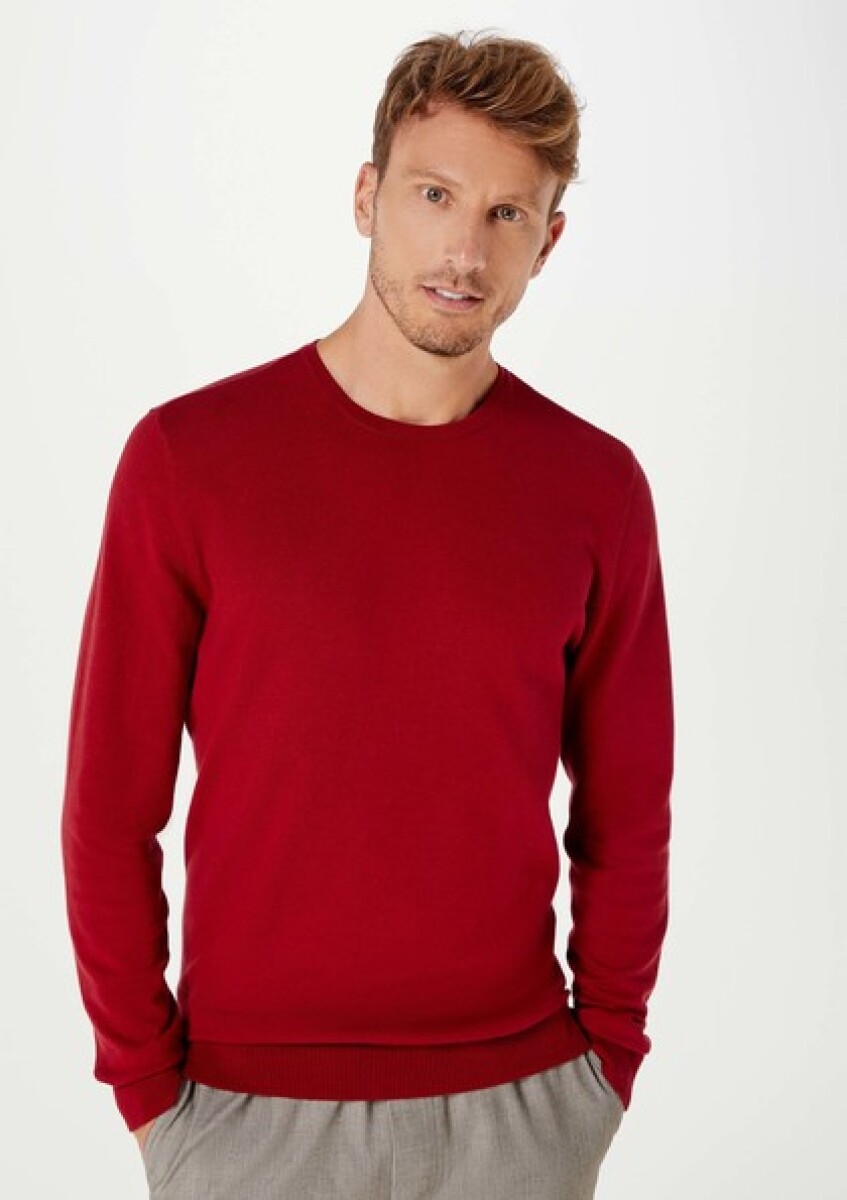 BLUSAO MASCULINO ADULTO (SWEATER) - ROJO OSCURO 