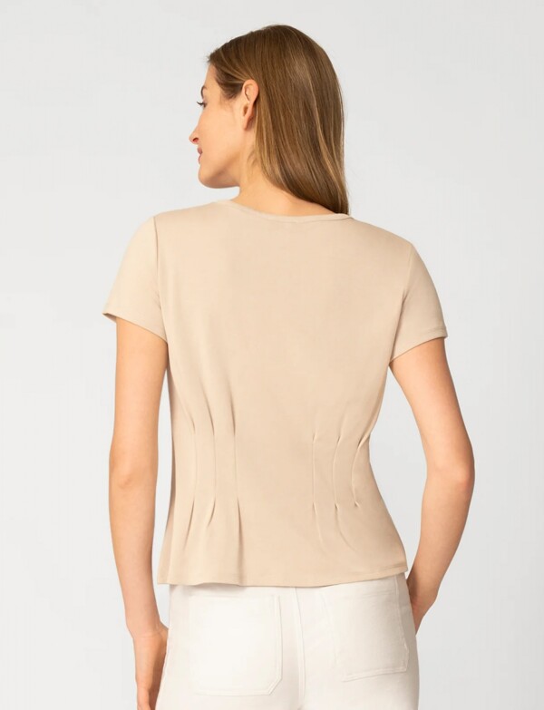 Remera Alforzas BEIGE