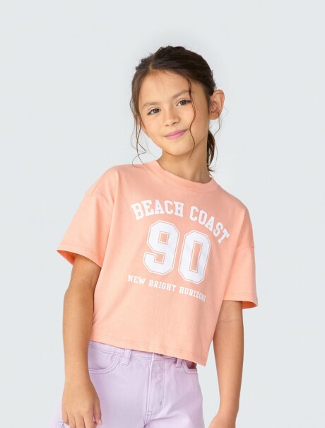 CAMISETA INFANTIL CON ESTAMPA NARANJA