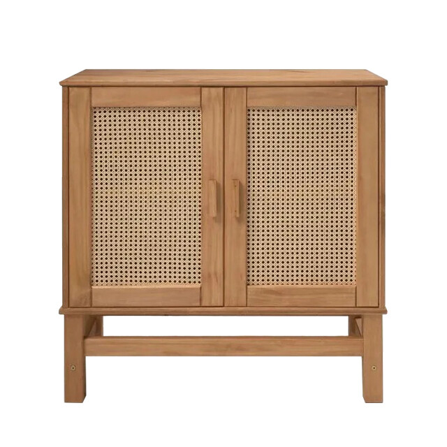 APARADOR BUFFET DE 2 PUERTAS EN MADERA MACIZA CON RATAN NATURAL APARADOR BUFFET DE 2 PUERTAS EN MADERA MACIZA CON RATAN NATURAL