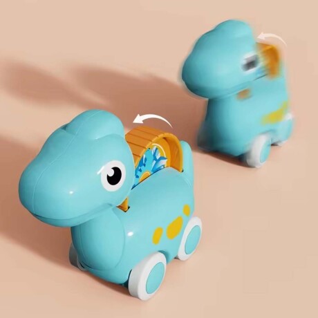 Dinocar Autito Dinosaurio Rodante Auto Plástico Bebé Huanger Celeste