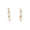 Caravanas Triple lágrima oro- Oro bajo -Zirconia blanca - CA8170 conpiedra