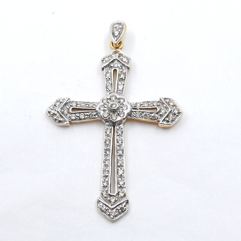 Cruz Oro Blanco 18K Y Brillantes Cruz Oro Blanco 18K Y Brillantes