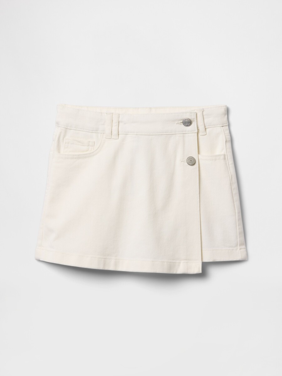 Pollera De Jean Niña - New Off White 