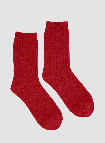 Medias waffle Rojo