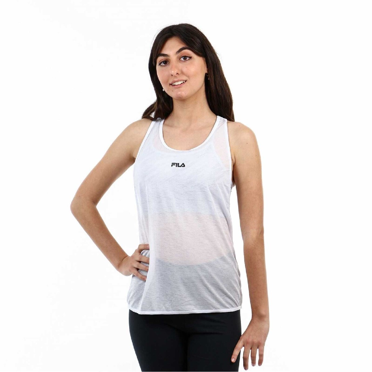 Remera Musculosa Para Mujer Tank Top Fila Light Run II - Blanco 